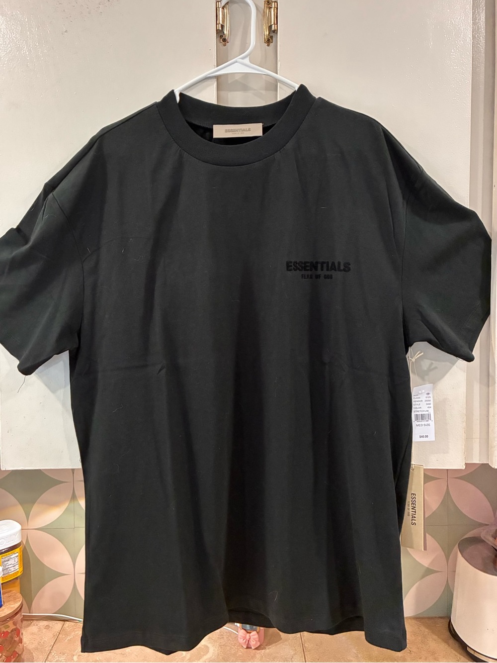 Fear of God Essentials Black Logo T-Shirt | Oversized Tee | Size M | NWT